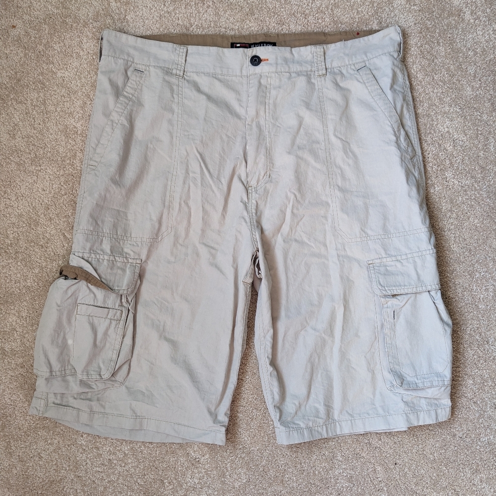 Bugle Boy Khaki Tan Beige Cargo Cotton Shorts